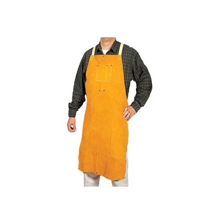 Weldas Alliance Standard Leather Bib, 36in. , Golden Leather, Detachable Bib, Split cowhide & Kevlar Sewn 44-2136
